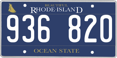 RI license plate 936820