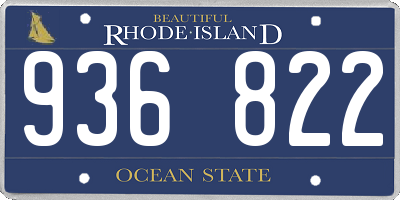 RI license plate 936822