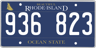 RI license plate 936823