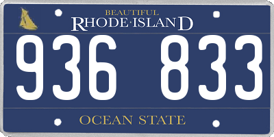 RI license plate 936833