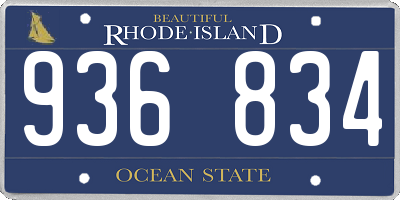 RI license plate 936834