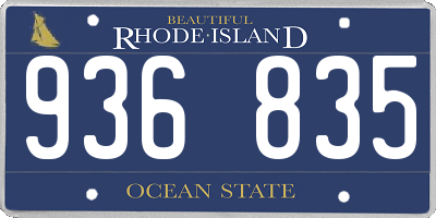 RI license plate 936835