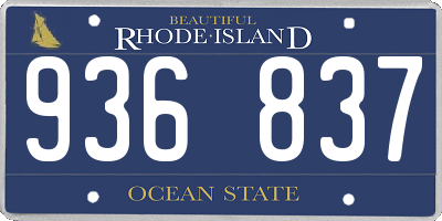 RI license plate 936837