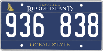 RI license plate 936838