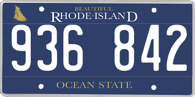 RI license plate 936842
