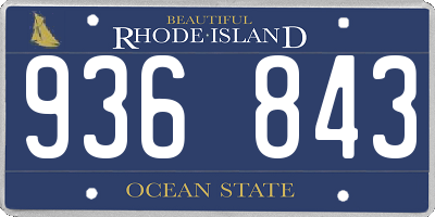 RI license plate 936843