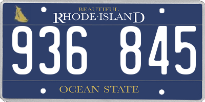 RI license plate 936845