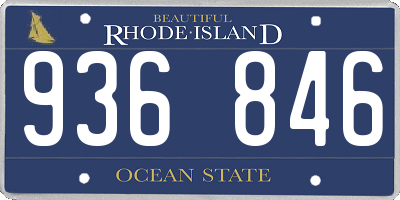 RI license plate 936846