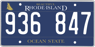 RI license plate 936847