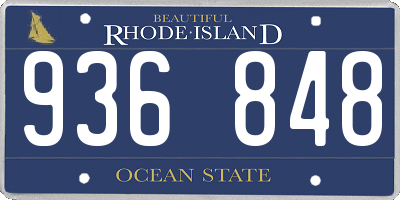 RI license plate 936848