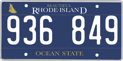 RI license plate 936849
