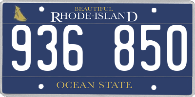 RI license plate 936850