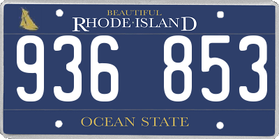 RI license plate 936853