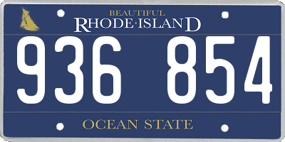 RI license plate 936854