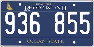 RI license plate 936855