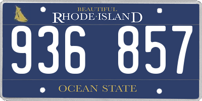 RI license plate 936857