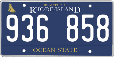 RI license plate 936858