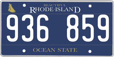 RI license plate 936859