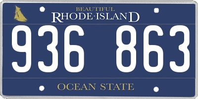 RI license plate 936863