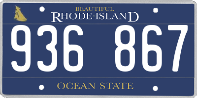 RI license plate 936867