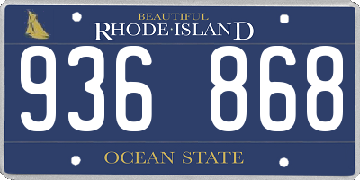RI license plate 936868