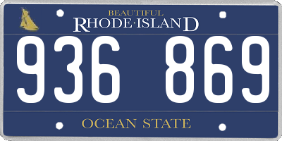 RI license plate 936869