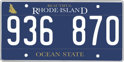RI license plate 936870