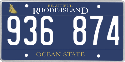 RI license plate 936874