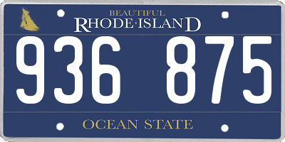 RI license plate 936875