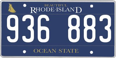 RI license plate 936883
