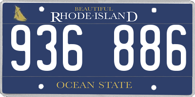RI license plate 936886