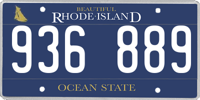 RI license plate 936889