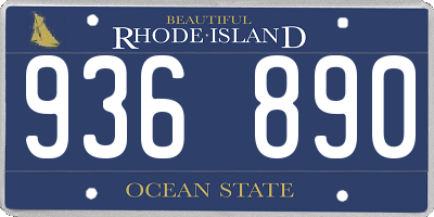 RI license plate 936890