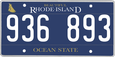 RI license plate 936893