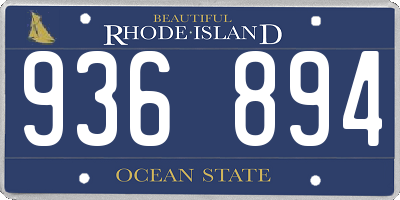 RI license plate 936894