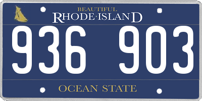 RI license plate 936903