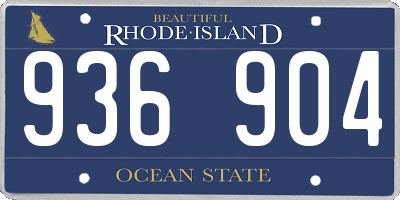 RI license plate 936904