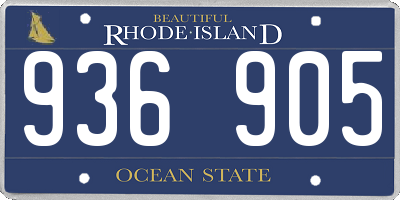 RI license plate 936905