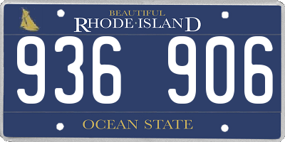 RI license plate 936906