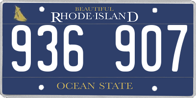 RI license plate 936907