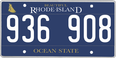 RI license plate 936908