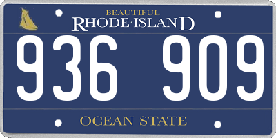 RI license plate 936909