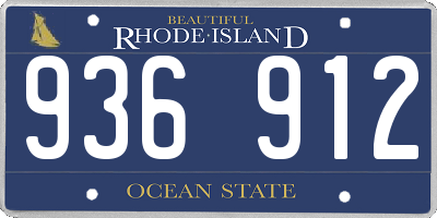 RI license plate 936912