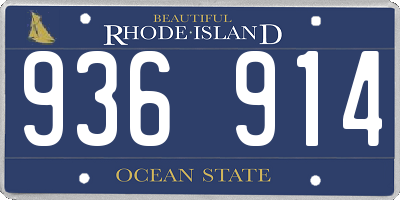 RI license plate 936914