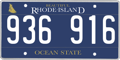 RI license plate 936916