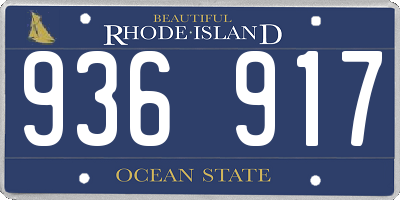 RI license plate 936917