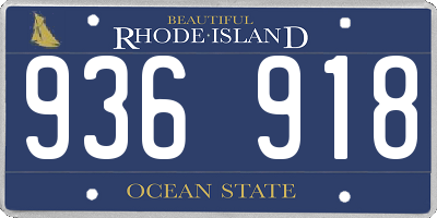 RI license plate 936918