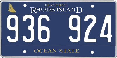 RI license plate 936924