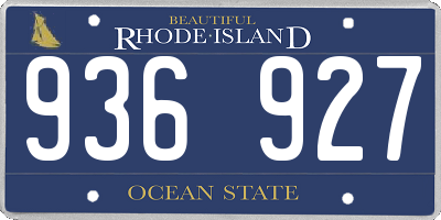 RI license plate 936927