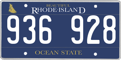RI license plate 936928
